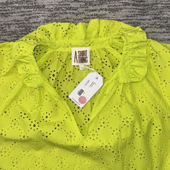 NWT A Shirt Thing MARGOT EYELET
LIME Blouse Size Large - Picture 3 of 11